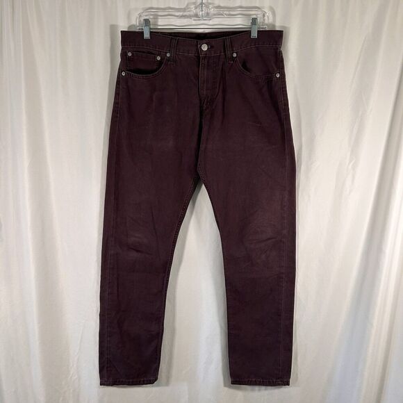 Levis 508 Jeans Men's 32x30 Burgundy Denim Pockets Button Zip 100% Cotton Hole - Picture 1 of 9